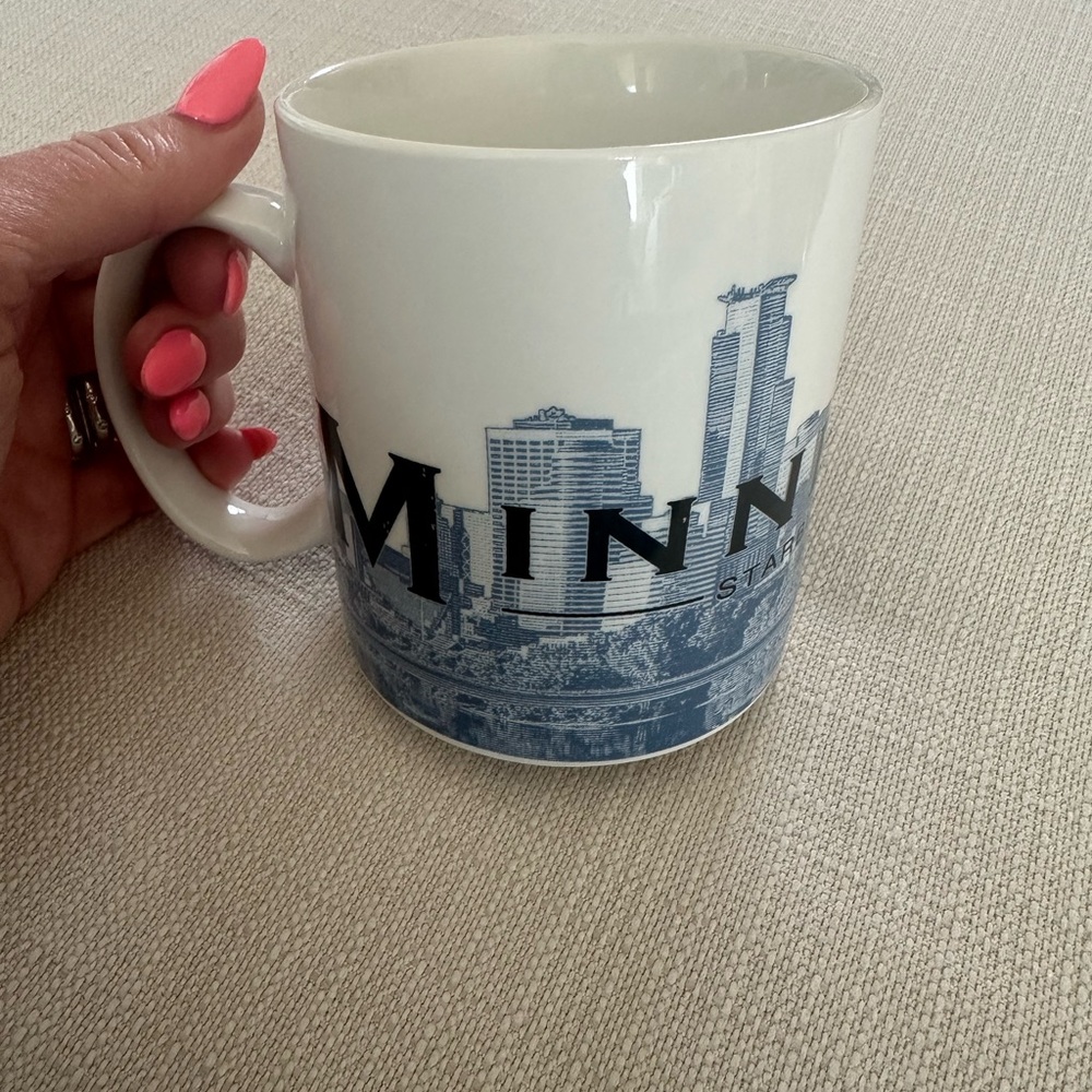 Starbucks White Mug with Blue Minnesota Skyline Graphic